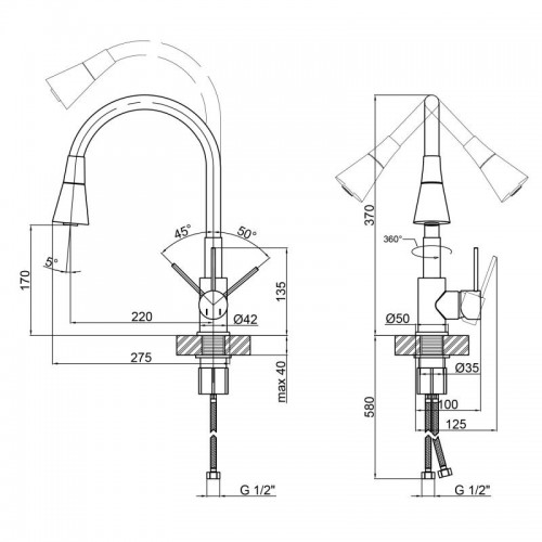 Зображення Кухонний змішувач U (k35) QT Spring CRW 007F-1