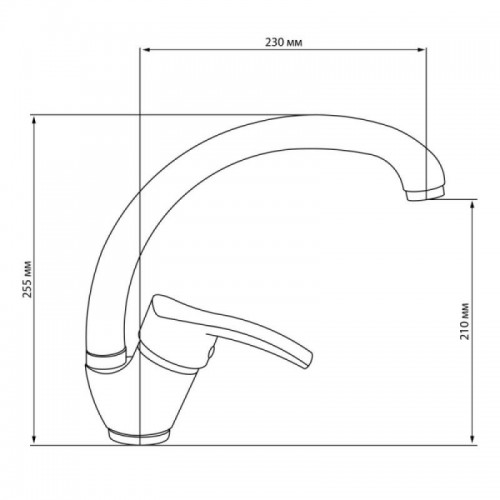 Кухонний змішувач U на гайці (k40) Lidz (BLA) 40 87 008F-3 (20 38 008 03)