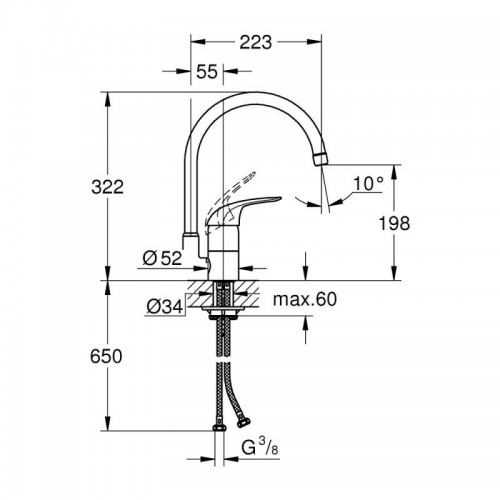 Кухонний змішувач Grohe Euroeco 32752000