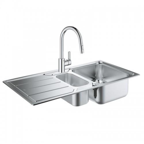 Набір Grohe EX Sink 31572SD0 кухонна мийка K500 + з доп. чашеею + + Grohe Eurostyle Cosmopolitan 31482003 змішувач для кухні
