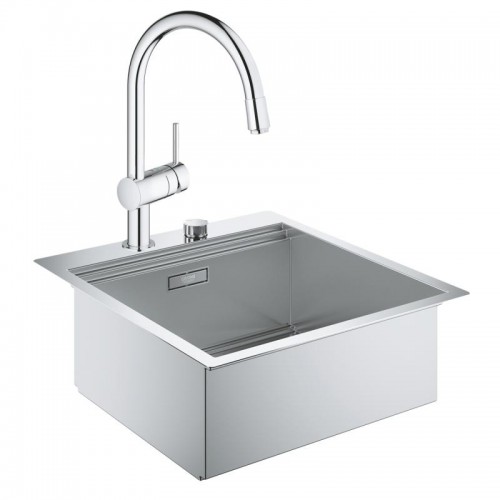 Набор Grohe EX Sink 31583SD0 кухонная мойка K800 (50 cm) + Grohe EX Minta 32918000 смеситель для мойки