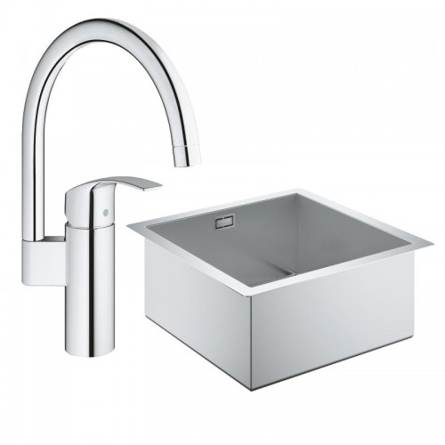 Набір Grohe EX Sink 31578SD0 кухонна мийка K700 (45 cm) + Grohe Eurosmart 33202002 змішувач для кухні