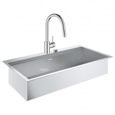 Набір Grohe EX Sink 31586SD0 кухона мийка K800 (120 cm) + Grohe Eurosmart Cosmopolitan 31481001 змішувач для кухні