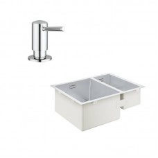Набір Grohe EX Sink 31577SD1 кухонна мийка ліва K700U з дод. чашею (60 cm) + Grohe EX Contemporary 40536000 дозатор рідкого мила