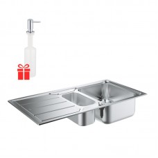 Набор Grohe EX Sink 31572SD0 кухонная мойка K500 с доп. чашей + Grohe EX Contemporary 40536000 дозатор жидкого мыла