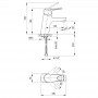 Смеситель для умывальника (k40) QT Jody СRM 001