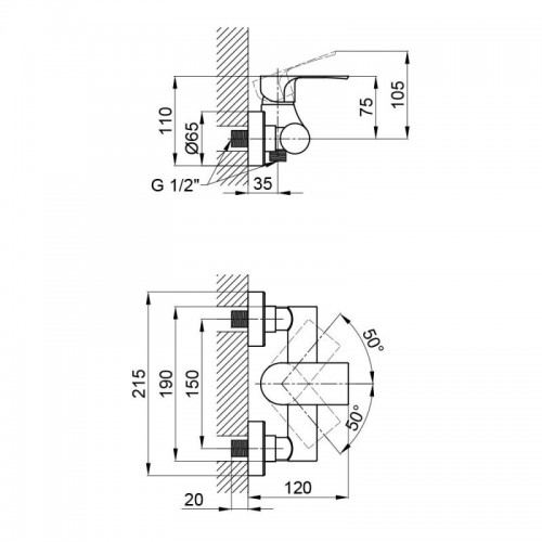 Змішувач для душу QT Milada 4027107C