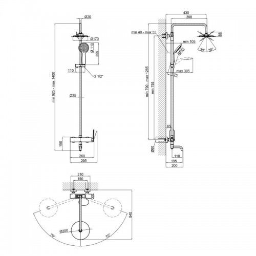 Зображення Душова система QT Sloup 51106KOB