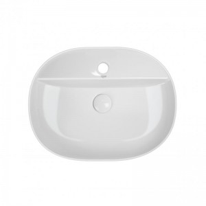 Раковина Qtap Scorpio накладная овальная с донным клапаном 505x385x120 мм White