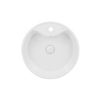 Раковина Qtap Scorpio накладная круглая с донным клапаном 460х460х155mm WHITE