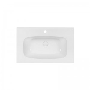 Раковина Qtap Albatross 5H врезная прямоугольная с донным клапаном 800х500х210 мм White
