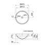 Раковина Qtap Jay врезная круглая с донным клапаном 475х475х200 мм White