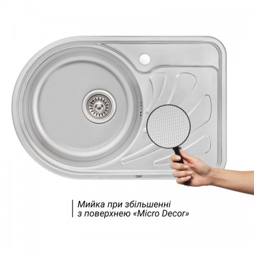 Изображение Кухонная мойка Qtap 6744L Micro Decor 0,8 мм