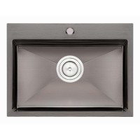 Мойка для кухни (интегрированная) Qtap D5843BL 2,7/1,0 мм Black PVD