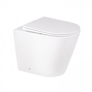 Унитаз напольный Qtap Swan Rimless 560х360х410 мм с сиденьем Slim Duroplast/ Soft-close/ Quick relase White