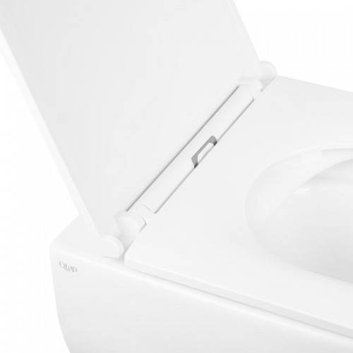 Унитаз подвесной Qtap Aries Rimless 490х360х365 мм с сиденьем Slim Duroplast/ Soft-close/ Quick relase бачок 3 /7.15L White