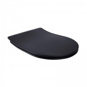 Сиденье для унитаза Qtap Robin, Scorpio с микролифтом Slim Duroplast,Quick relase 450x365x52 мм Matt Black