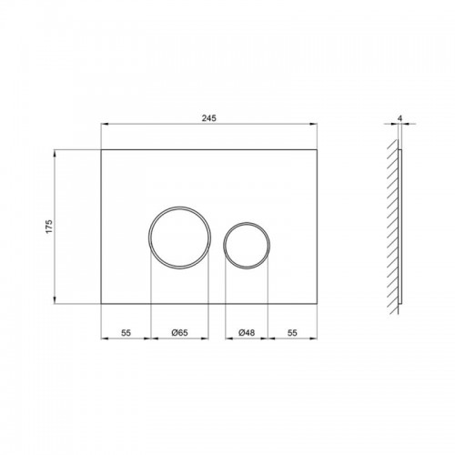 Клавиша круглая Black glass 175х245х4mm Qtap Nest