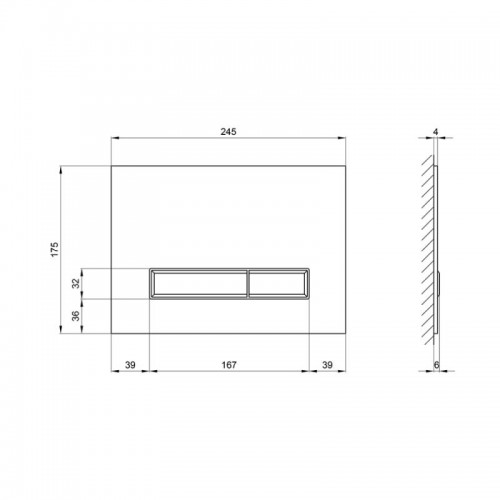 Зображення Клавіша лінійна White glass 175х245х4mm Qtap Nest