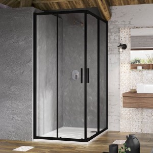 Душевая кабина RAVAK Blix Slim BLSRV2-80 ЧЕРНЫЙ+TRANSPARENT