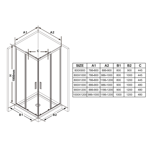 Изображение Душевая кабина RAVAK BLSRV2K-120 ПОЛИР.АЛЮМ.+TRANSPARENT