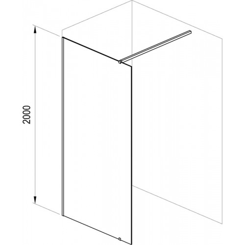 Душова кабіна RAVAK WALK-IN WALL-100 V.200 ЧОРНИЙ+TRANSPARENT