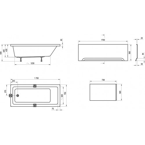 Изображение Ванна акриловая RAVAK 10° 170X75