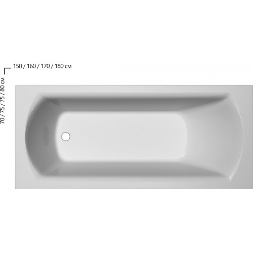 Зображення Ванна акрилова RAVAK DOMINO II 170 Х 75 прямокутна
