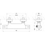 Смеситель для душа настенный термостатический RAVAK Termo 300 TE 033.00/150, без лейки фото 2