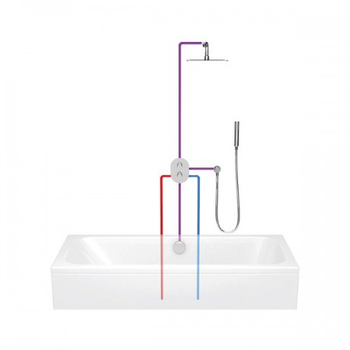Термостатический смеситель скрытого монтажа ванна/душ RAVAK Chrome CR 067.00