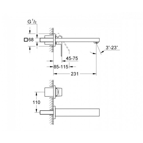 Смеситель настенный Grohe Eurocube 23447000