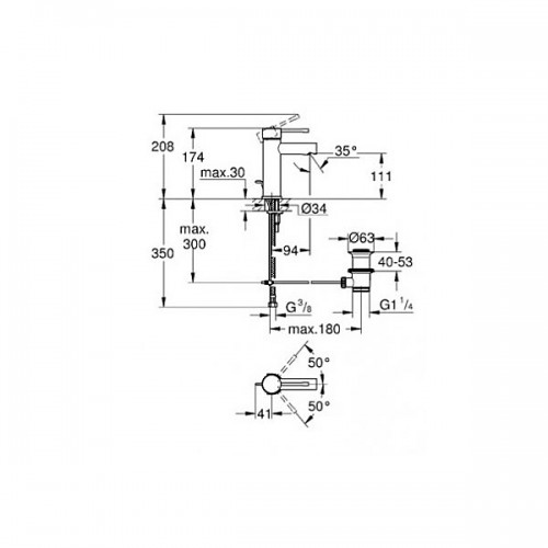 Изображение Смеситель для раковины Grohe Essence S-Size 32898001