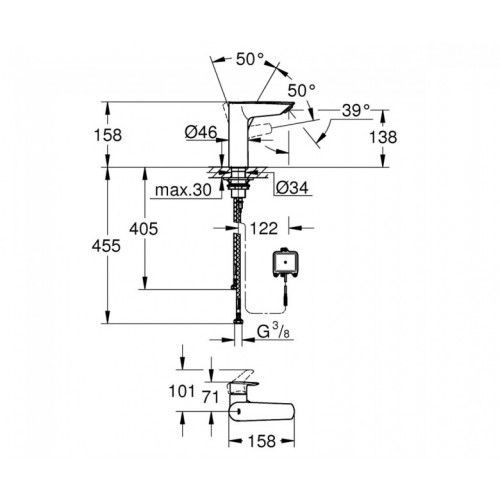 Изображение Смеситель для раковины Grohe Eurosmart New 23975003