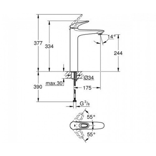 Смеситель для раковины Grohe Eurostyle XL-Size 23570003