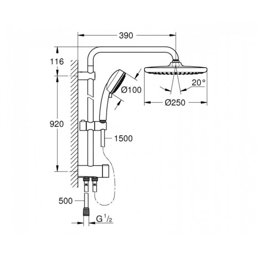 Душовий набір Grohe Tempesta Cosmopolitan System 250 26675000