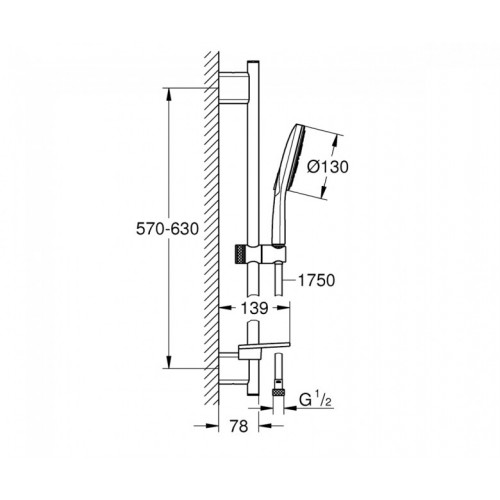 Душевой гарнитур Grohe Rainshower Smartactive 130 26546000