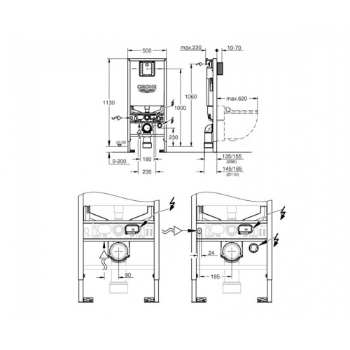 Изображение Инсталляция для унитаза Grohe Rapid SLX 39598000