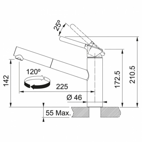 Изображение Смеситель для кухни Franke Orbit Pull Out (115.0623.141)