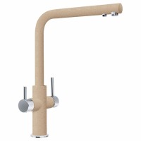 Змішувач для кухні Franke Neptune Clear Water поворотный, 1+1 фильтр, хром-бежевый (115.0370.709)