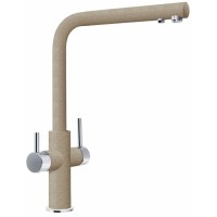 Смеситель для кухни Franke Neptune Clear Water поворотный, 1+1 фильтр, хром-миндаль (115.0370.698)