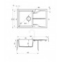 Кухонная мойка Deante Andante, гранит 780х490х194мм, металлический графит