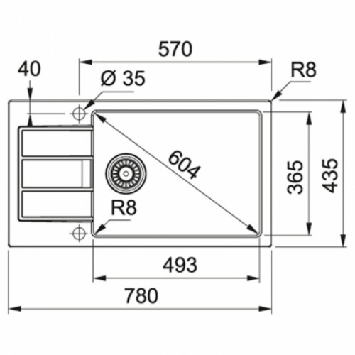 Зображення Кухонна мийка Franke Sirius тектонайт, 780х435х200мм S2D Slim 611-78 XL, сахара