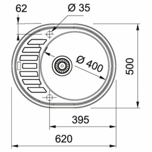 Кухонная мойка Franke Ronda, фрагранит, 620х500х200мм, ROG 611-62, миндаль