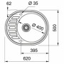 Кухонная мойка Franke Ronda, фрагранит, 620х500х200мм, ROG 611-62, миндаль