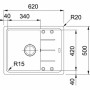 Кухонная мойка Franke Basis, фрагранит, 620х500х200мм, BFG 611-62, оникс