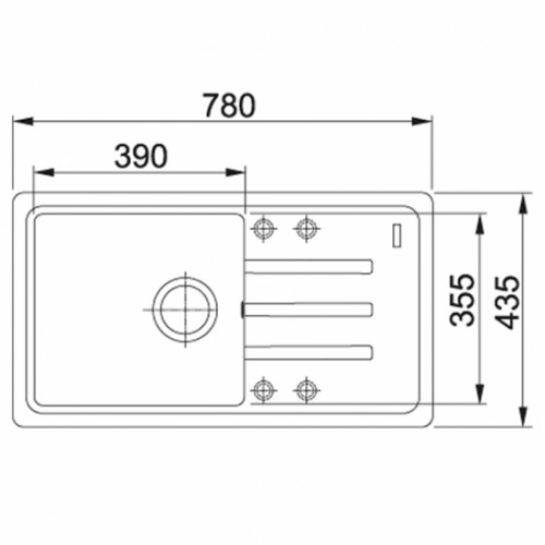 Кухонна мийка Franke Basis, фраграніт, 780х435х200мм BSG 611-78, онікс