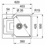 Кухонна мийка Franke Urban, фраграніт, 620х500х220мм UBG 611-62, бежевий