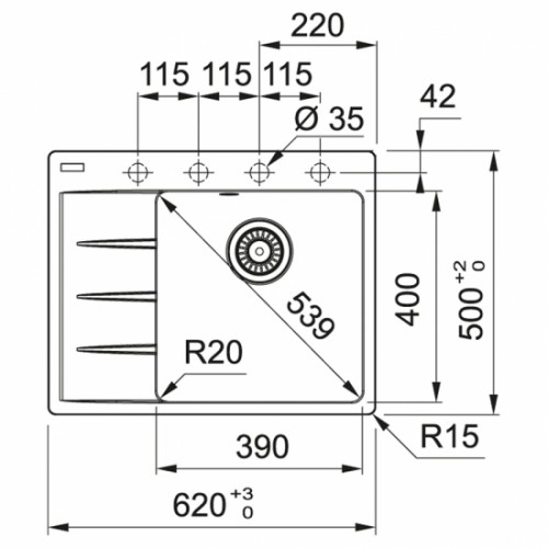 Кухонная мойка Franke Centro CNG 611-62, оникс