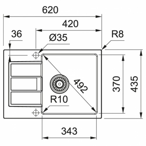 Кухонная мойка Franke Sirius 620х435х200мм, S2D Slim 611-62 , маскарпоне