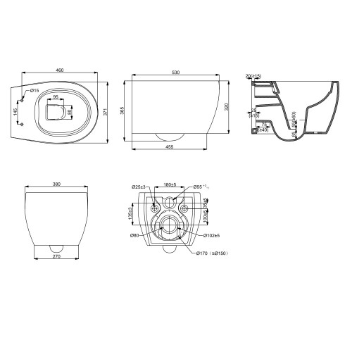 Унітаз підвісний Devit Acqua NEW 3020155W безобідковий з сидінням slim, soft-close, quickfix